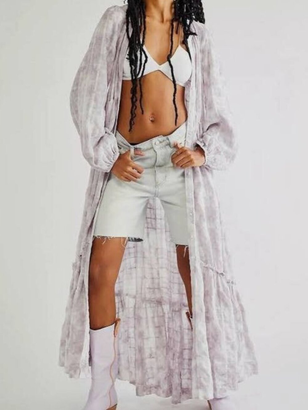 Free People Washed Edie Maxi Dress Jumper Tie Dye